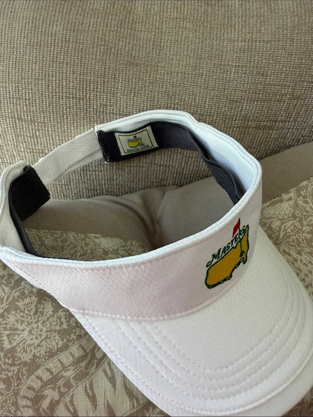 Masters White Unisex Visor with Yellow & Green Embroidered Logo NWOT